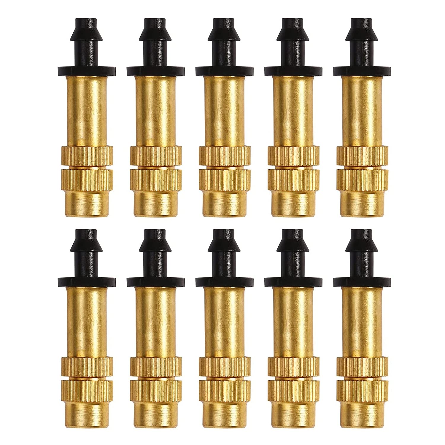 Serplex® Adjustable Water Spray Nozzle Copper 4/7mm Nozzle Water Spray Drip Irrigation Nozzle Mist Sprayer Micro Sprinkler for Garden Cooling Irrigation Lawn Vegetables Greenhouse - 10 Pcs