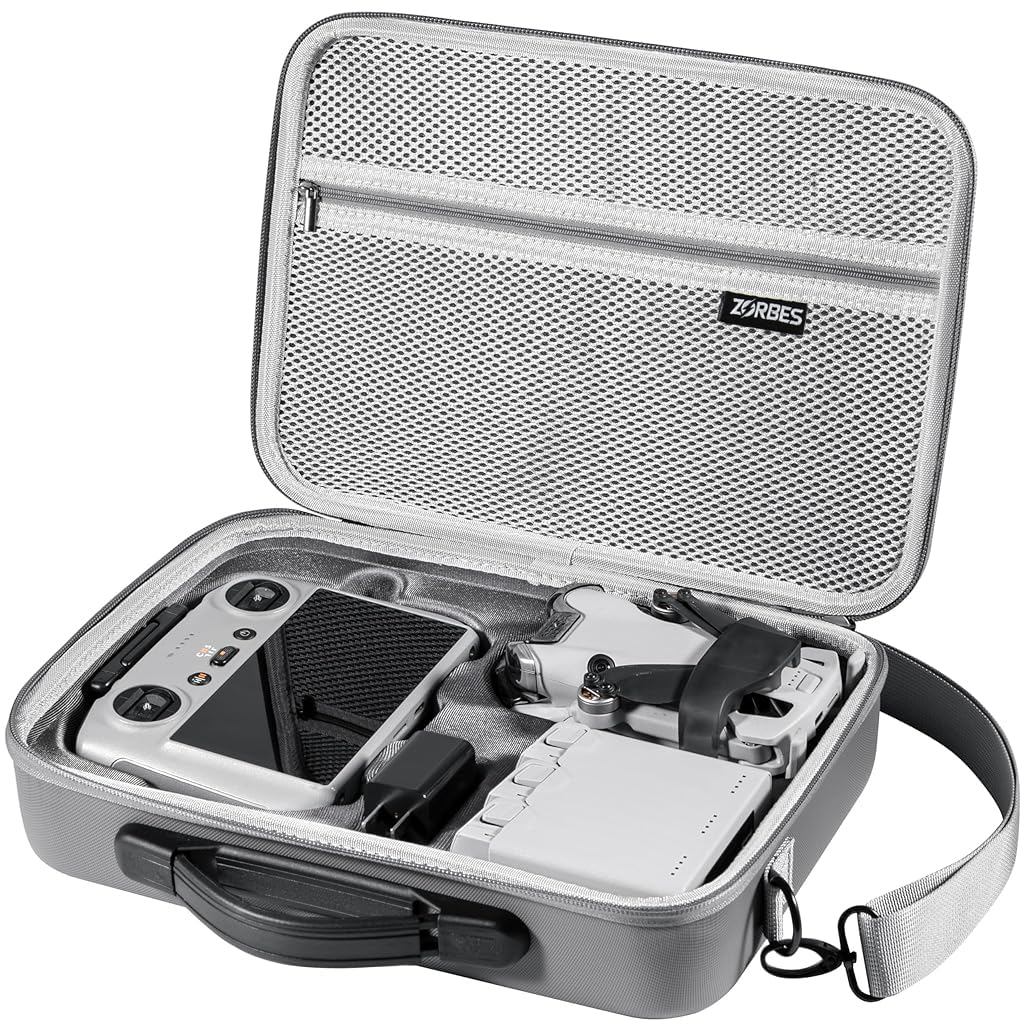 ZORBES Carrying Case for DJI Mini 4 Pro with Waterproof PU Cover and Lycra Lining | Includes Shoulder Strap and Handle