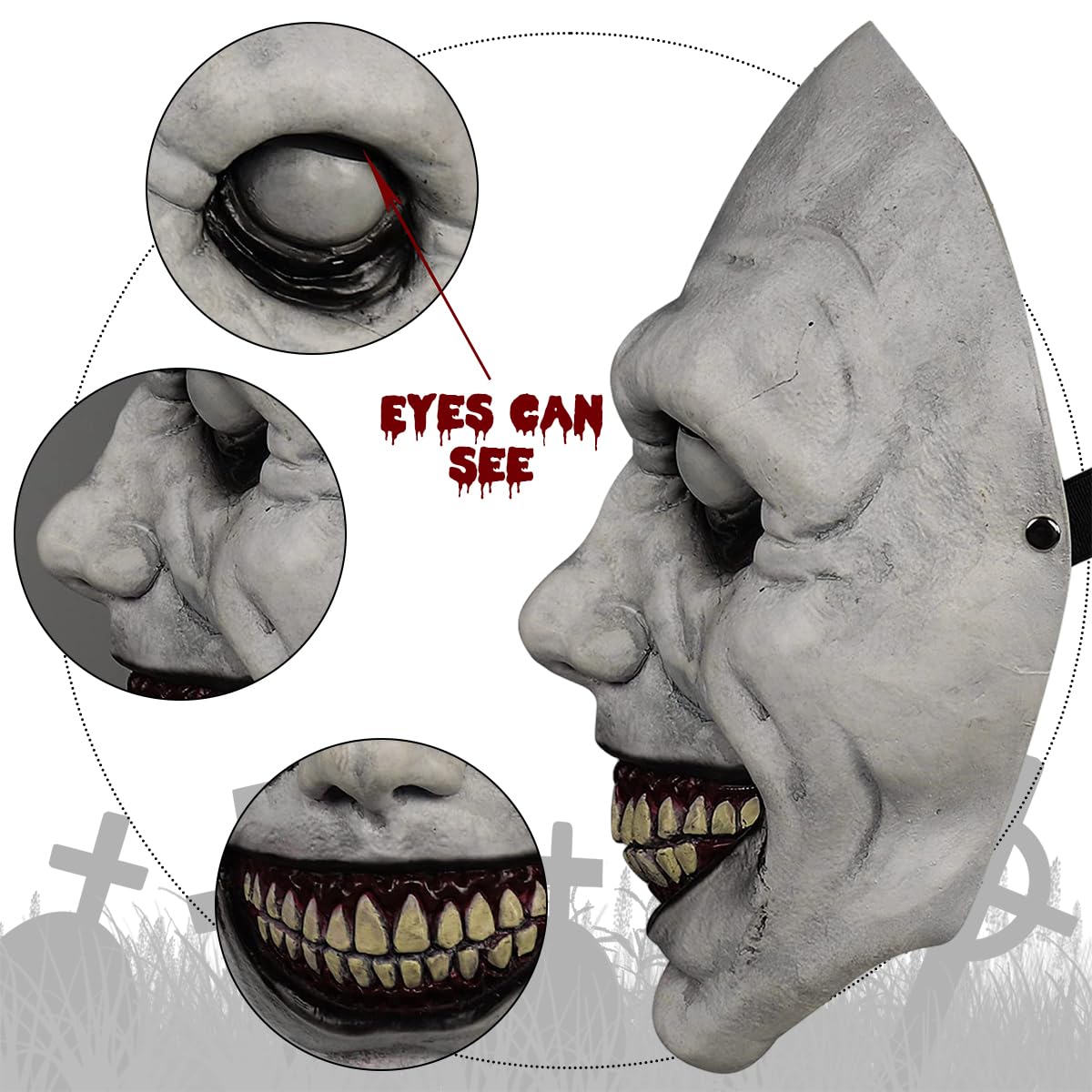 Fancyku Scary Halloween Mask for Adults with 3D Sculpted Latex and Elastic Fit | Creepy Horror Design