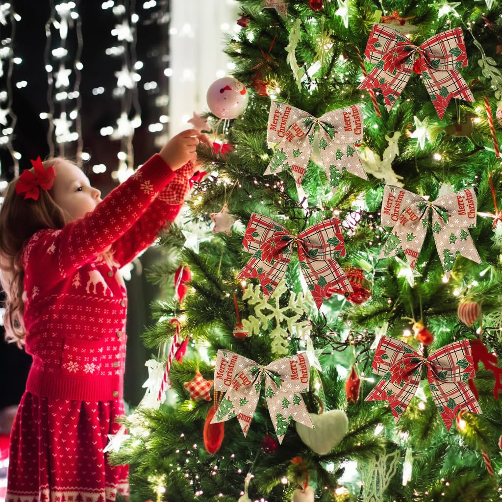 HASTHIP® 6.6ft Christmas Ribbon 2.48 inches Width Hemp Christmas Decorative Ribbon Gift Paking Ribbon Christmas Tree Ornament Rustic Christmas Decorative Ribbon, 2 Rolls