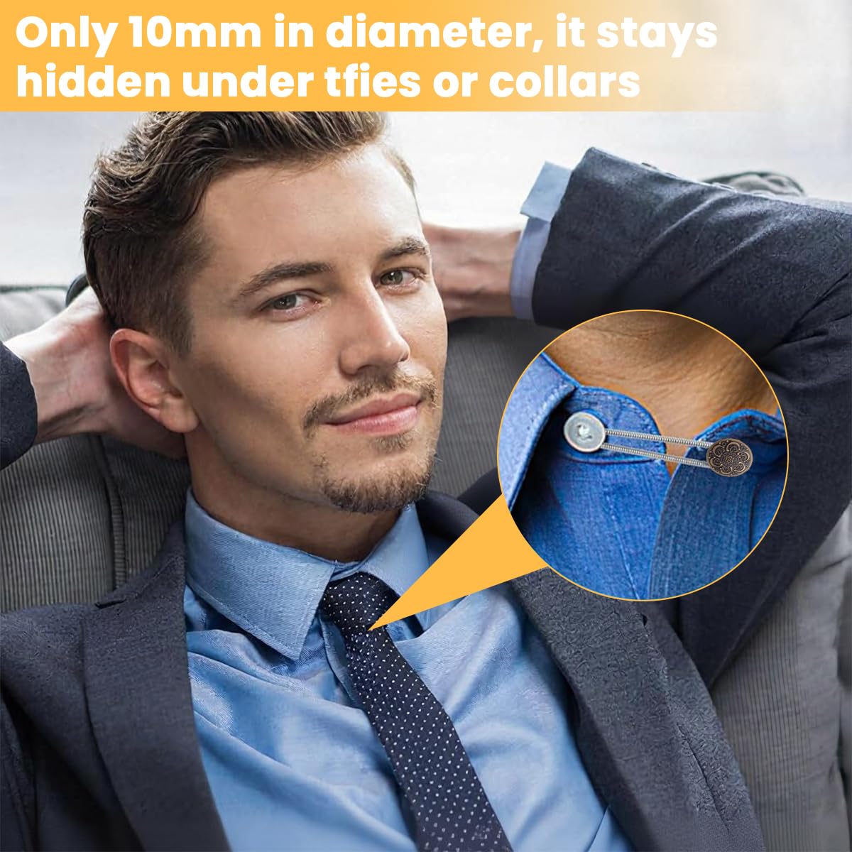 SANNIDHI Collar Extenders for Men Shirts featuring Elastic Neck Expansion 4Pcs Set | Dress Shirt Accessory