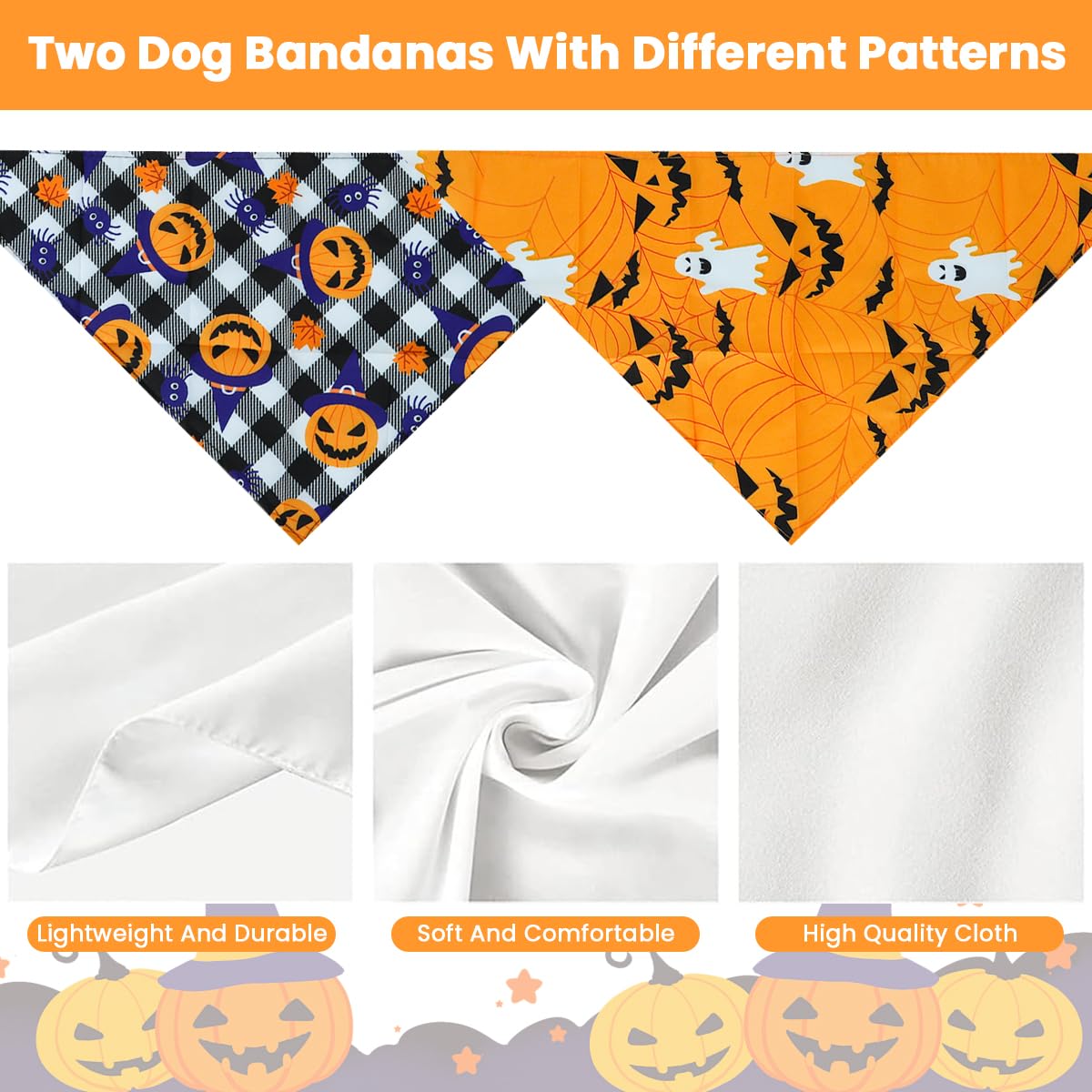 Qpets Dog Costume Set for Halloween with Adjustable Tie Straps and Cotton Wig | Medium Size