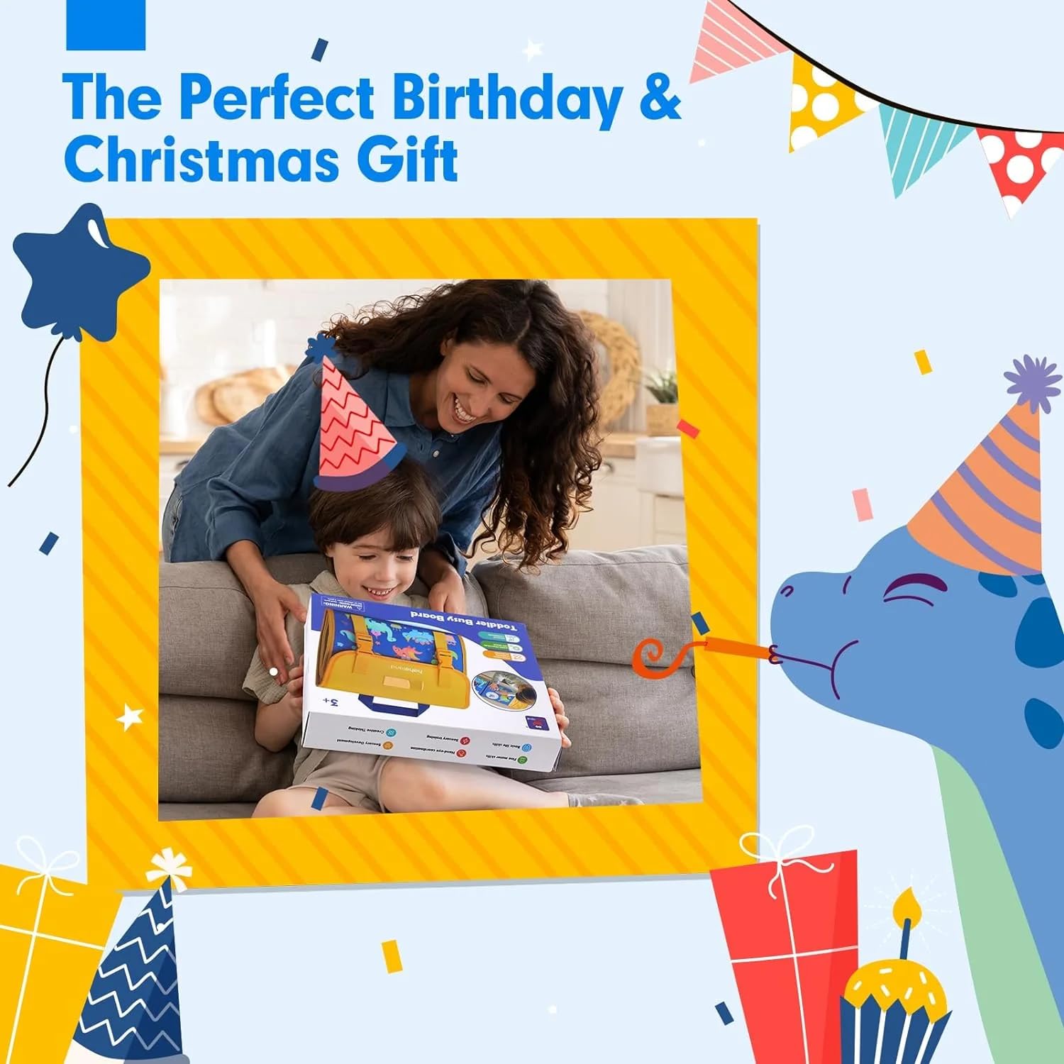 PATPAT Busy Board Backpack for Toddlers featuring Montessori Activities and Soft Felt Toys | Travel Learning Gift for Kids 1–4 Years