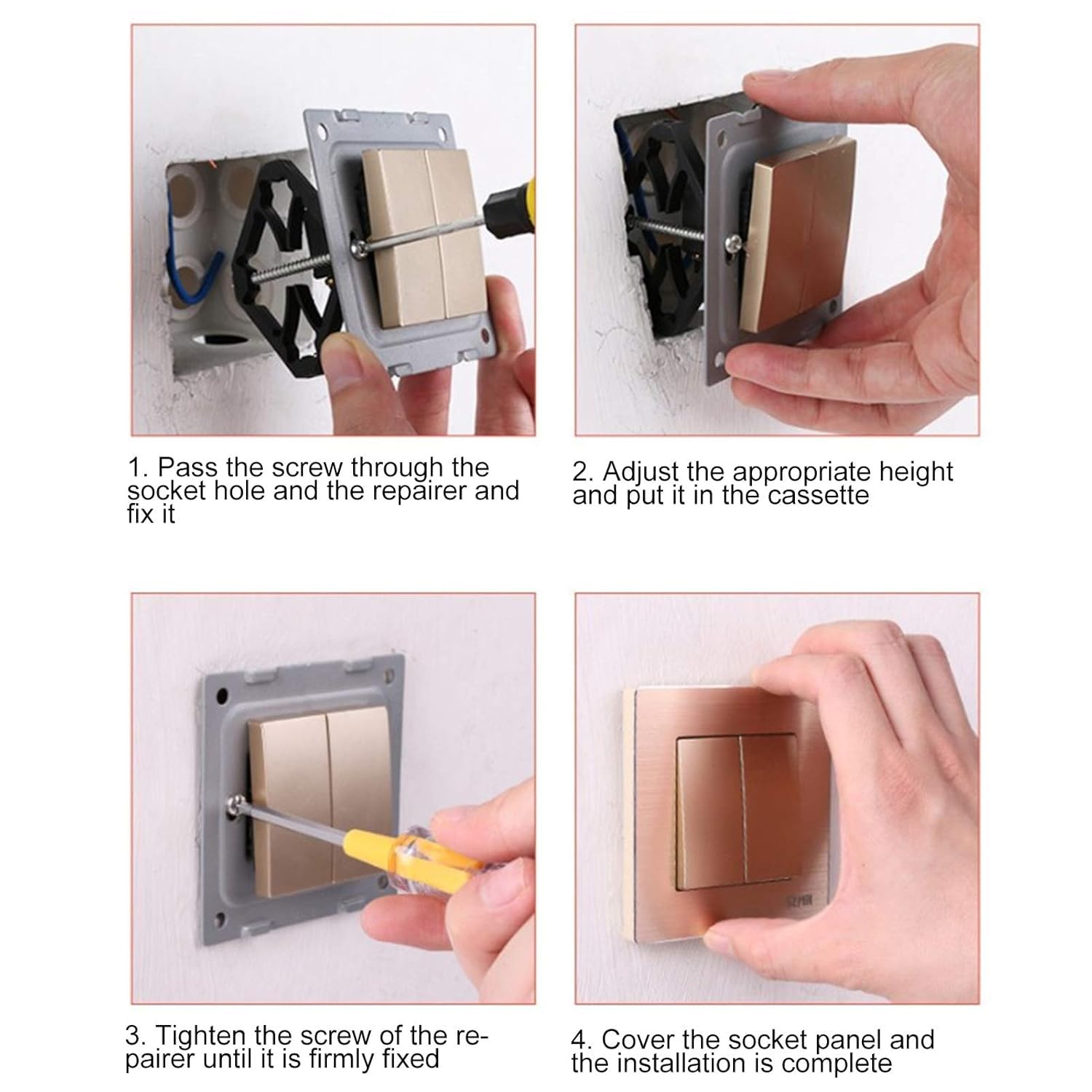 Serplex Switch Socket Cassette Repair Tool for 86mm Wall Boxes with Screw-Fixed Design | 10Pcs Set