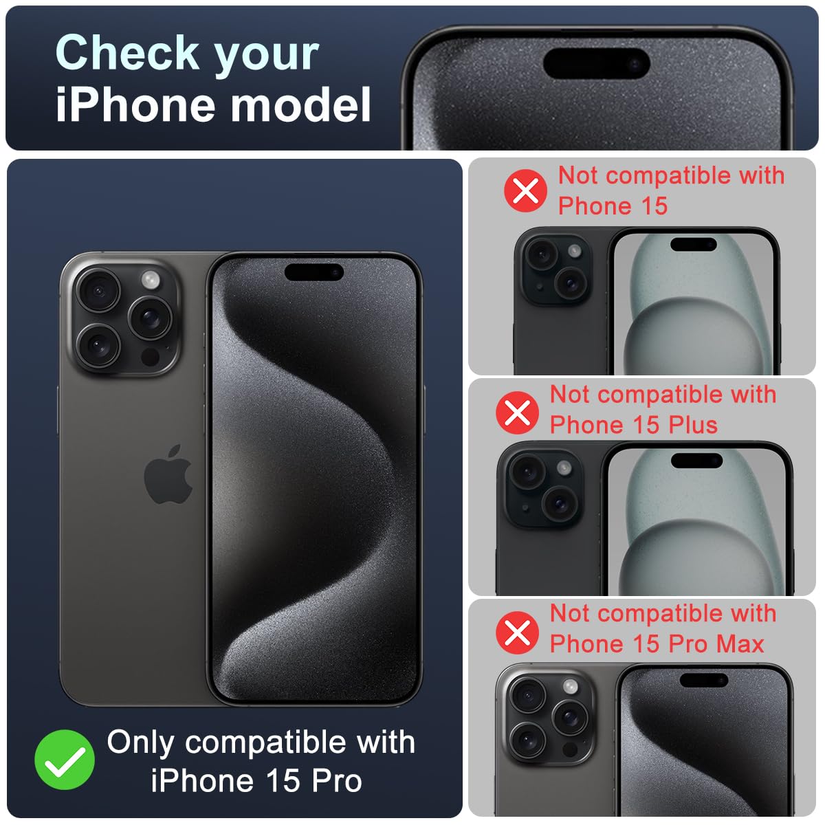 ZEITEL Tempered Glass Screen Protector for iPhone 15 Pro 6.1 Inch with 9H Hardness | Includes 2 Screen Guards and Lens Protector