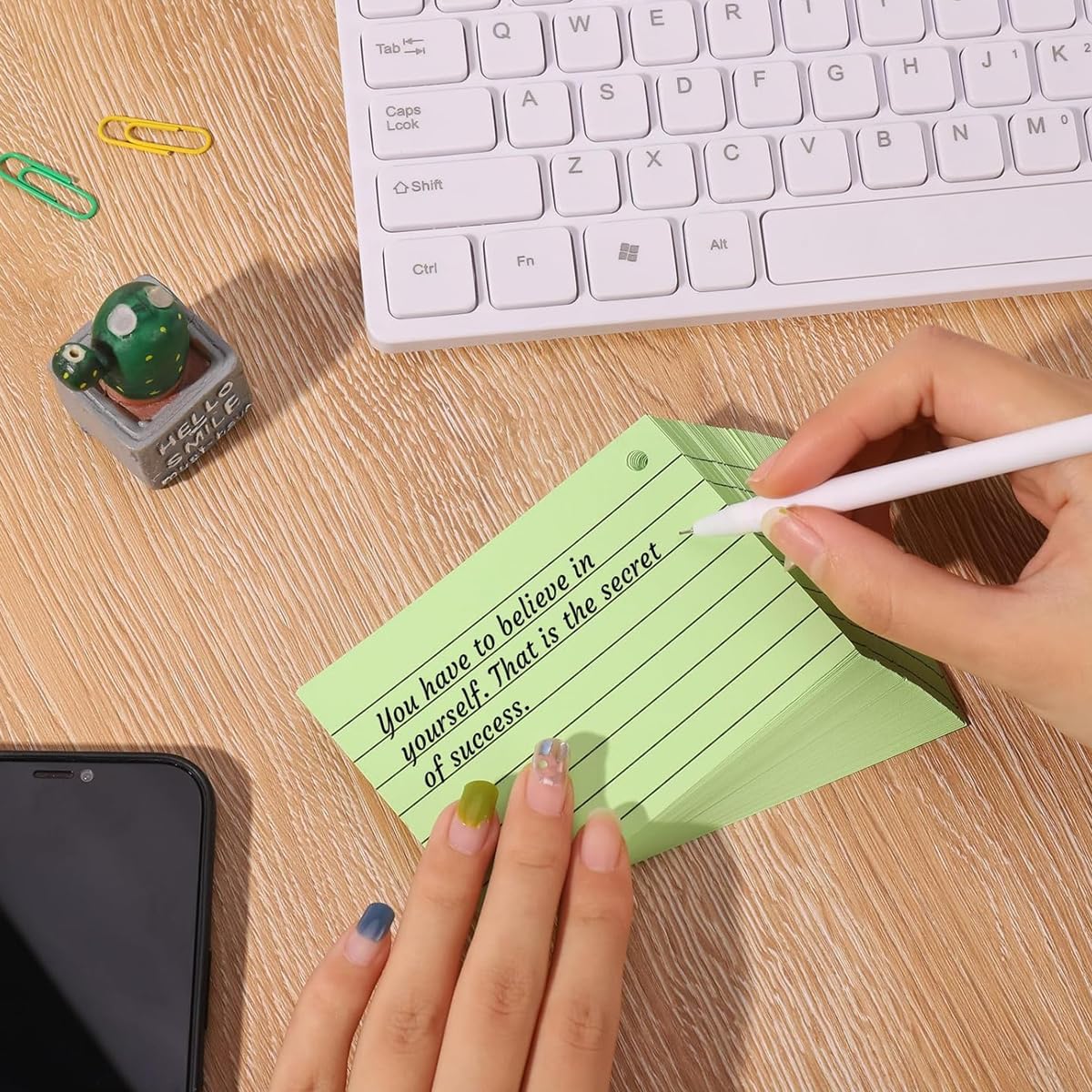 Climberty Flash Cards for Study and Notes with Binder Rings 200 Sheets 3x5 in 4 Colors