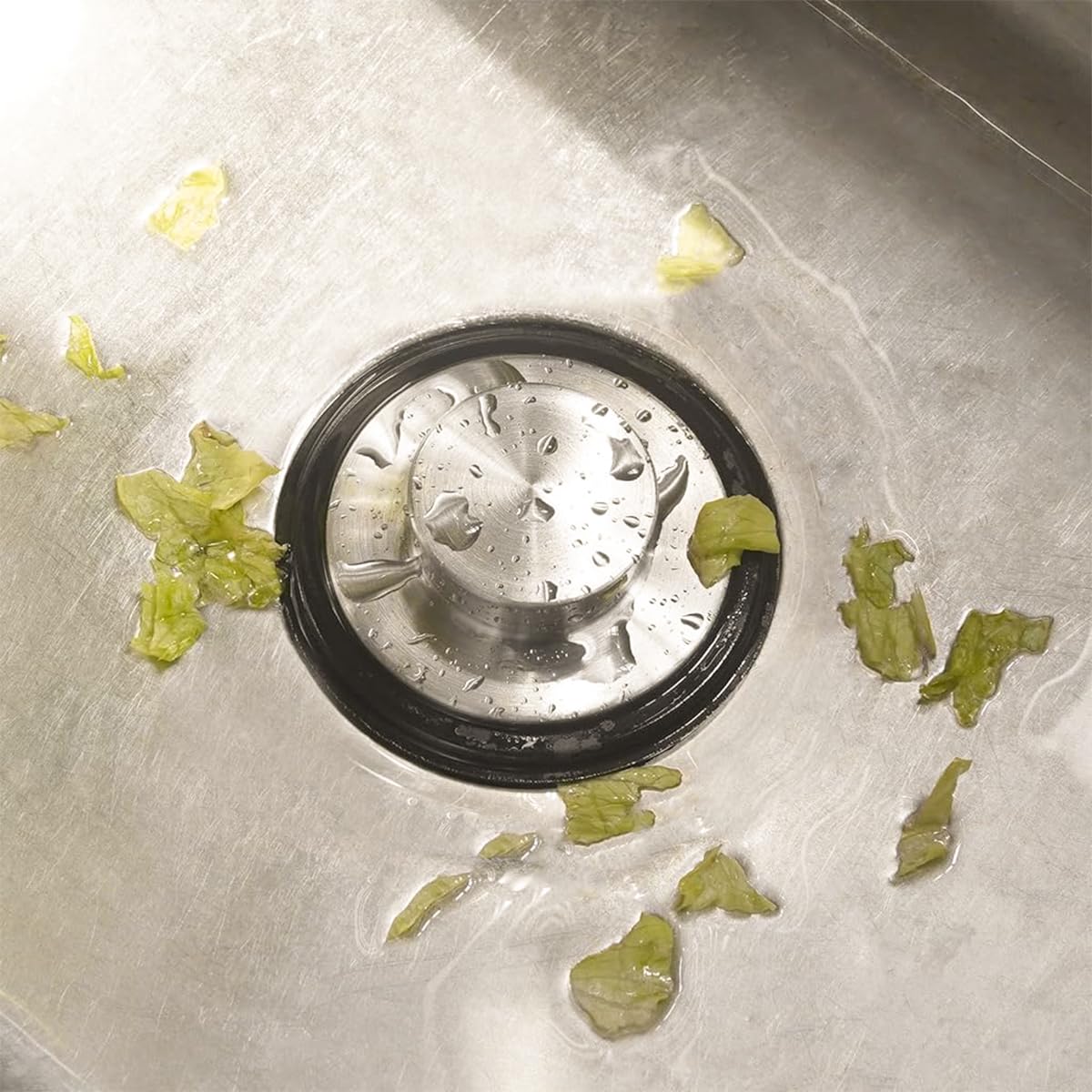 Supvox Kitchen Sink Drain Stopper for 3.34 in Drains with Rubber Seal and Stainless Steel Plug | Odor Blocking 2 Pcs Set