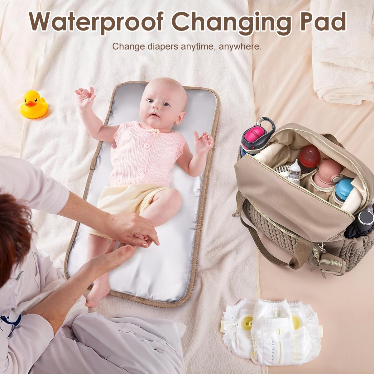 PALAY Diaper Bag for Mothers with Quilted Design and Smart Organization | Water‑Resistant Tote for Travel and Hospital Use