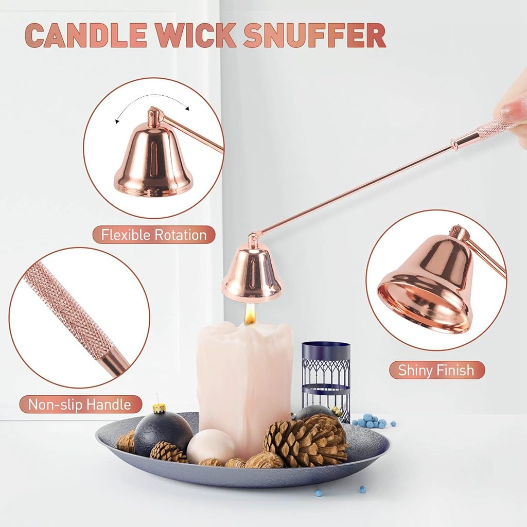 HASTHIP® 3 in 1 Candle Accessory Set Wick Trimmer Snuffer Dipper Gift Package Essential Supplies for Scented Lover 2PCS