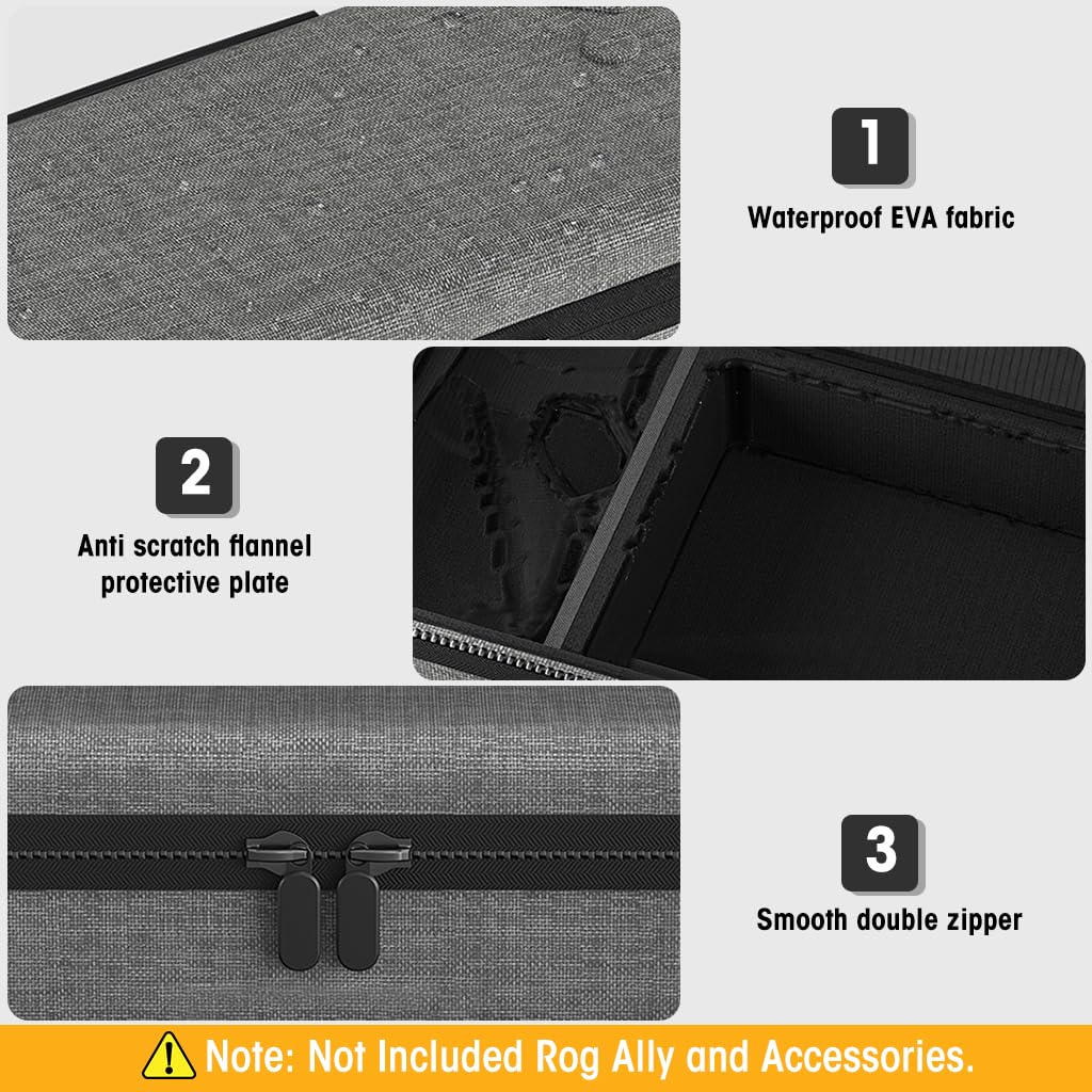 ZORBES Carrying Case for Rog Ally featuring mesh pouch and handle | EVA hard shell 12.79×5.47×3.35 in