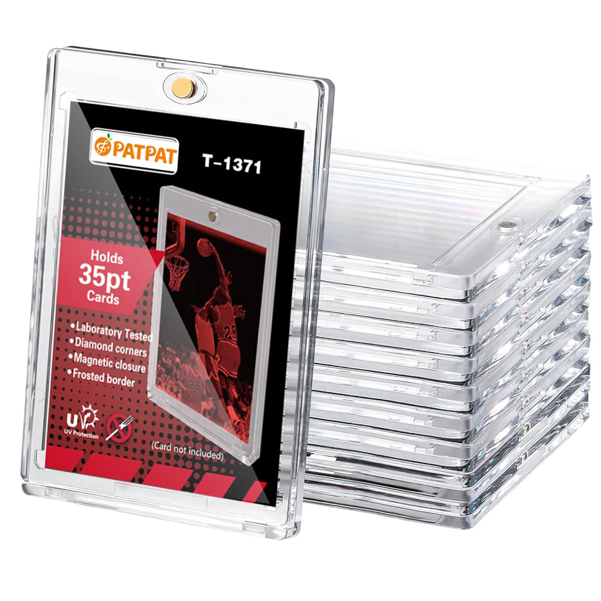 PATPAT Magnetic Game Card Holder for Trading Cards featuring 10pcs 6.3x8.8cm Acrylic Display Cases