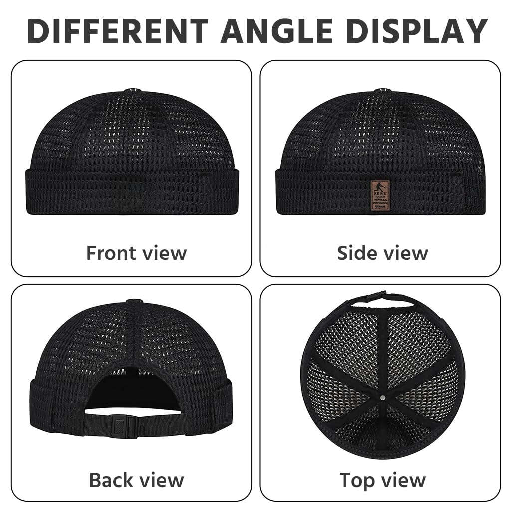 GUSTAVE Brimless Mesh Cap for Summer Streetwear with Adjustable Fit and Breathable Design