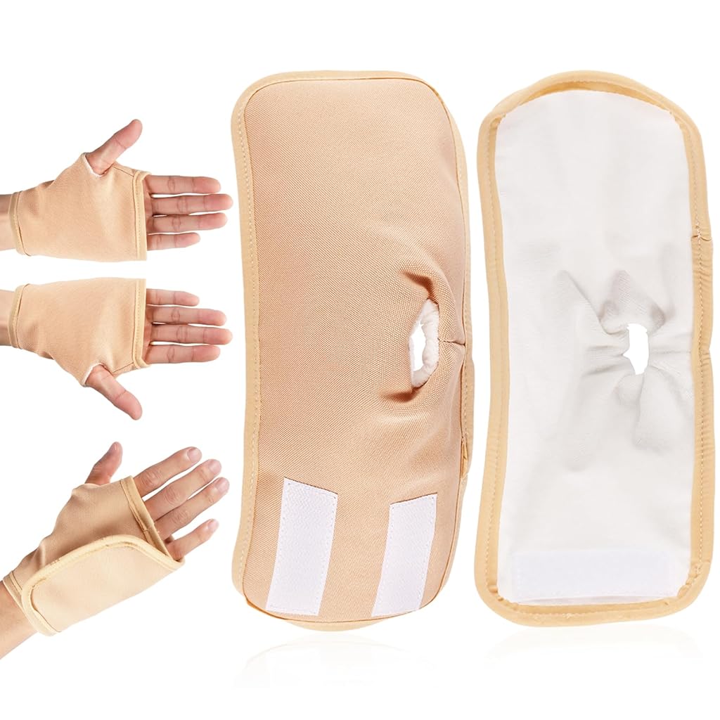 HANNEA® 2pcs Castor Oil Packs Reuseable Coastor Oil Wraps for Hands Waterproof Leaking-proof Coastor Oil Hand Wraps Hook and Loop Closure Fingerless Glove Design Castor Oil Packs for Hand Skin Care