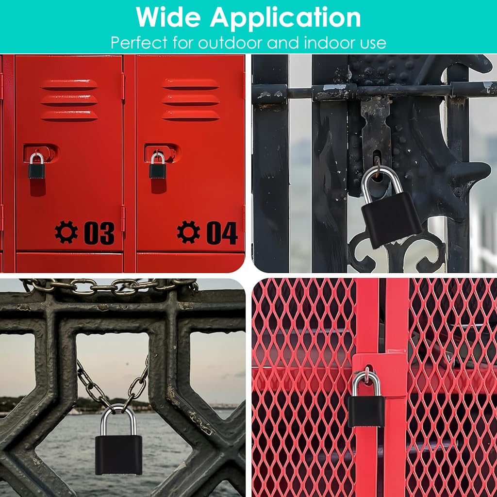 ZIBUYU Combination Padlock for Locker and Door with 4 Digit Resettable Code and Steel Shackle