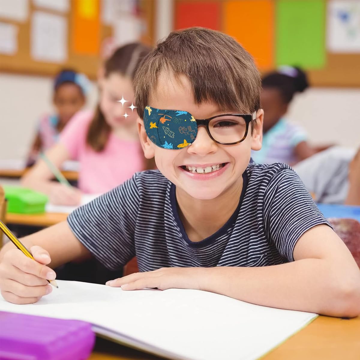 HANNEA Lens Cover for Kids featuring 30PCS Slide-In Removable Design | Cartoon Lazy Eye Patch