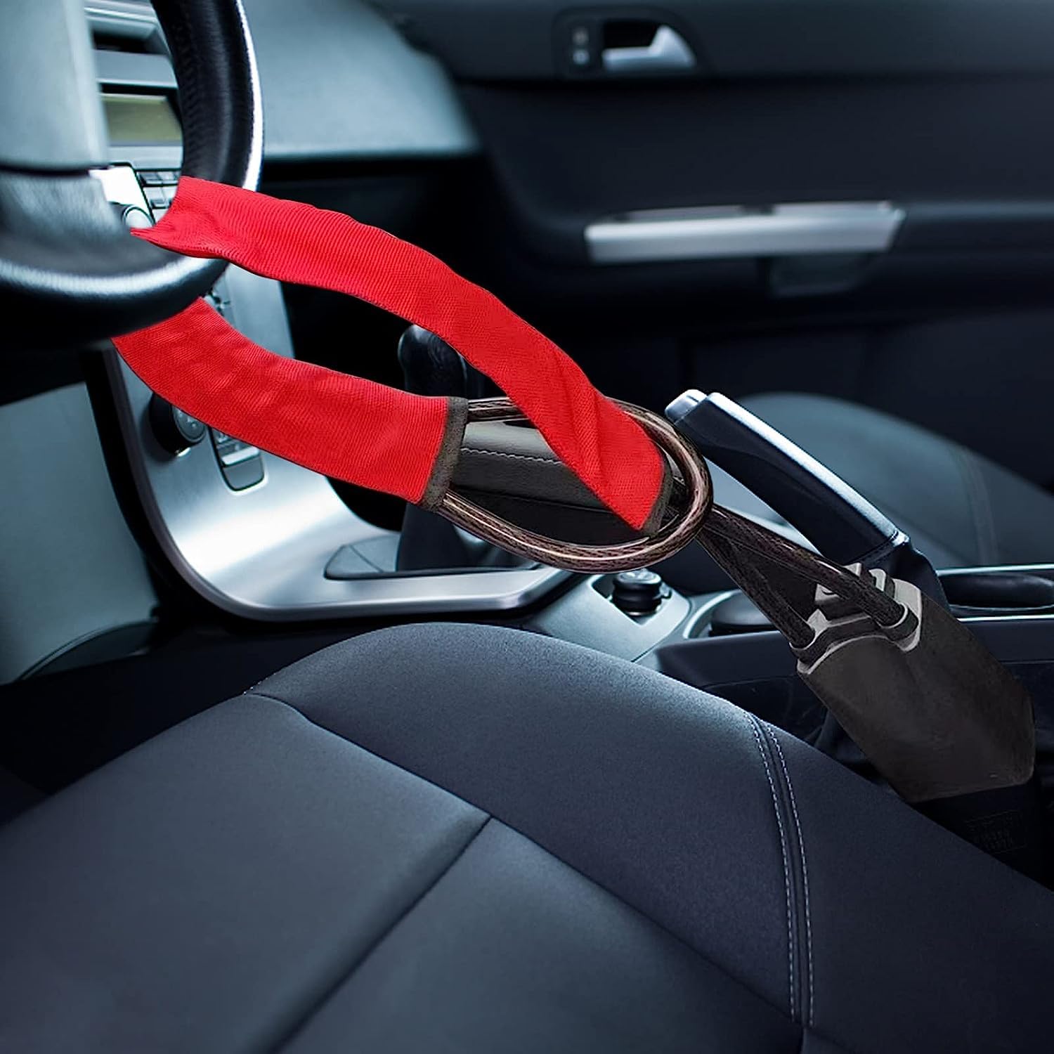 STHIRA Car Steering Wheel Lock for SUV and Truck with Alloy Lock Core and 3 Keys | Steel Chain Anti Theft