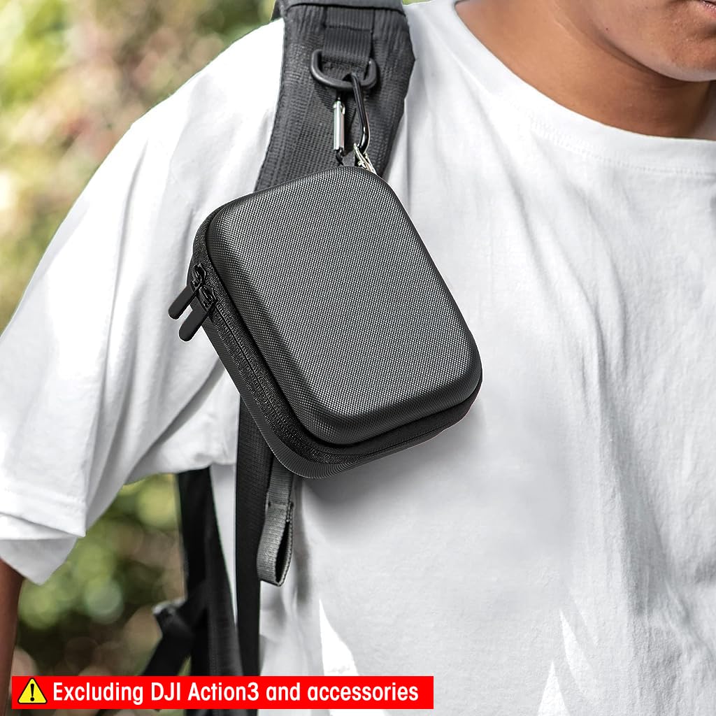ZORBES Carrying Case for DJI OSMO Action 3 and 4 Camera with 8 Compartments | Waterproof PU Hard Shell Travel Bag