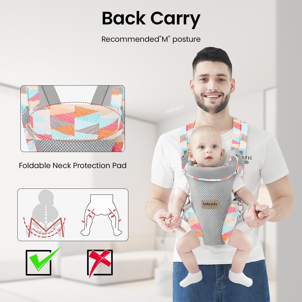 SNOWIE SOFT Baby Carrier for Travel and Daily Use featuring 4 in 1 Adjustable Design | Breathable Cotton Wrap for Newborn to Toddler 0–36 Months