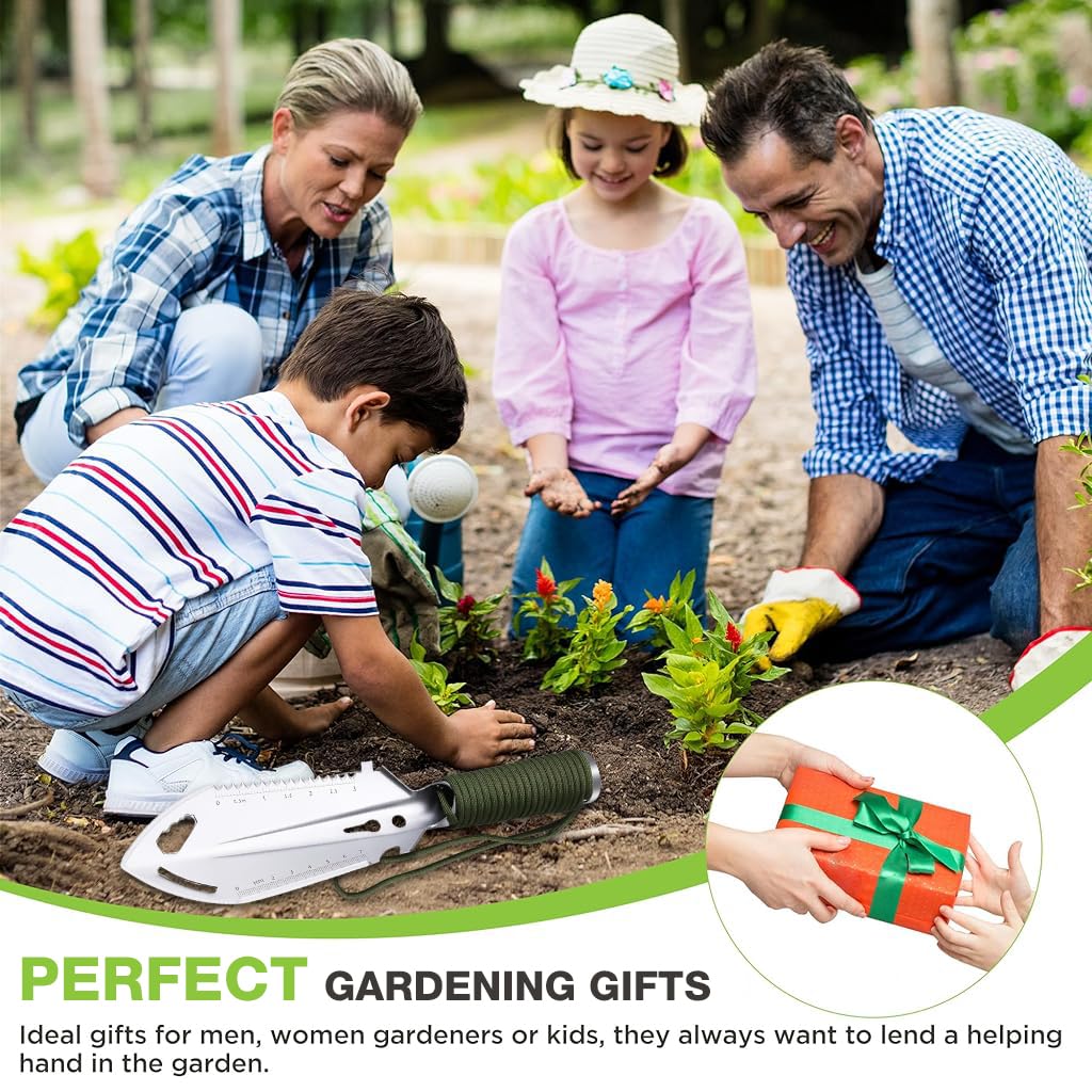 HASTHIP Gardening Shovel for Outdoor & Camping Use with 9 in 1 Tools and Ergonomic Handle | Stainless Steel Multi Tool