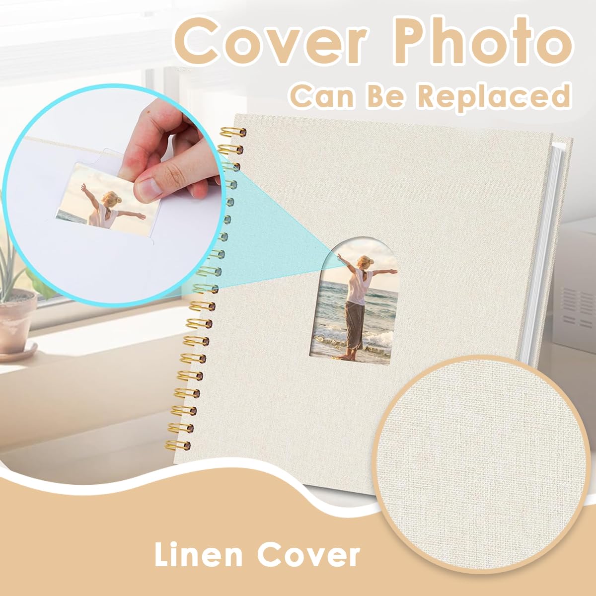 HASTHIP Photo Album Scrapbook for Memories with 40 Blank Pages and Spiral Hardcover | 10 Inch DIY Gift Book