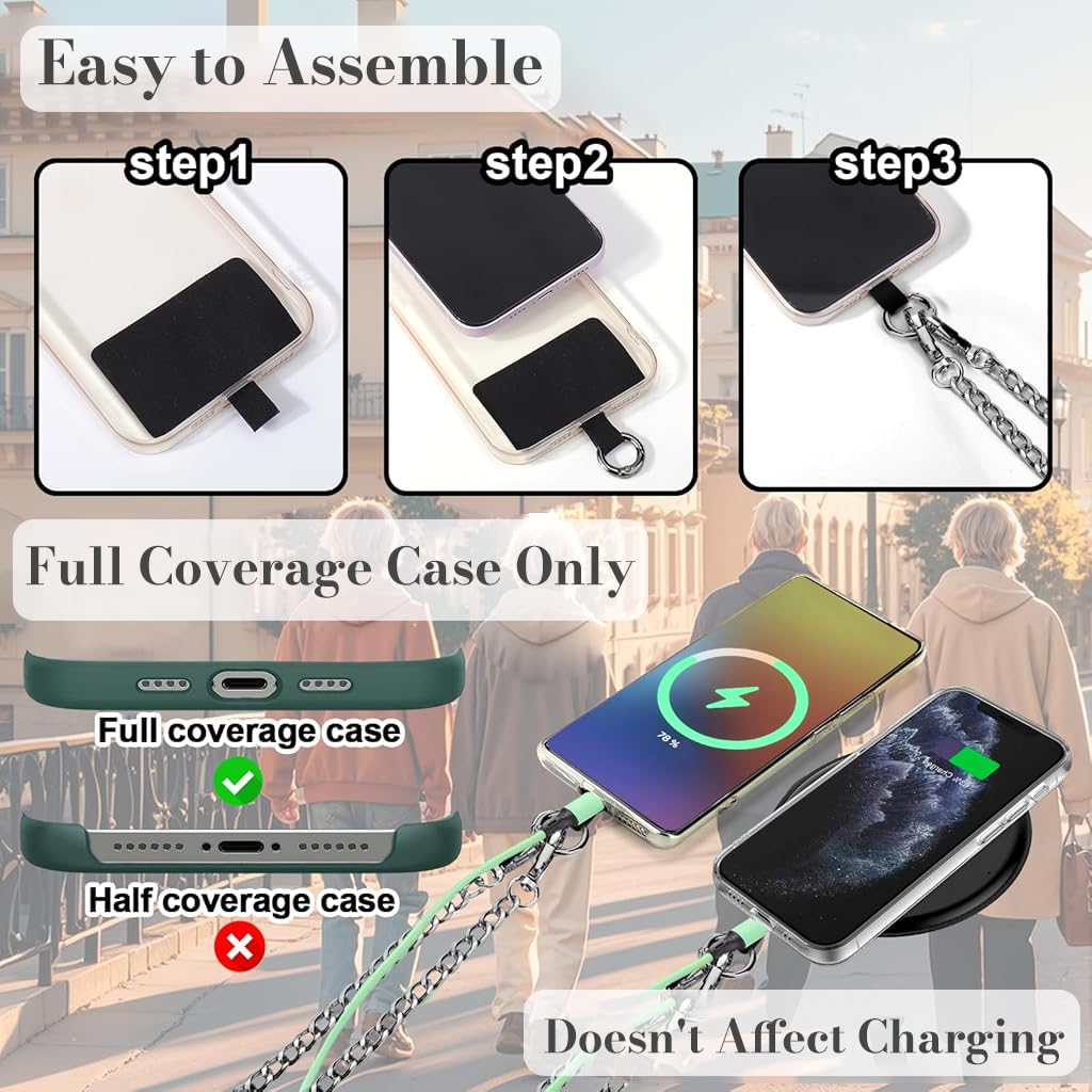 ZORBES Fashion Phone Strap for Women with Small Coin Bag and Secure Tether Tab | Hands‑Free Crossbody Chain