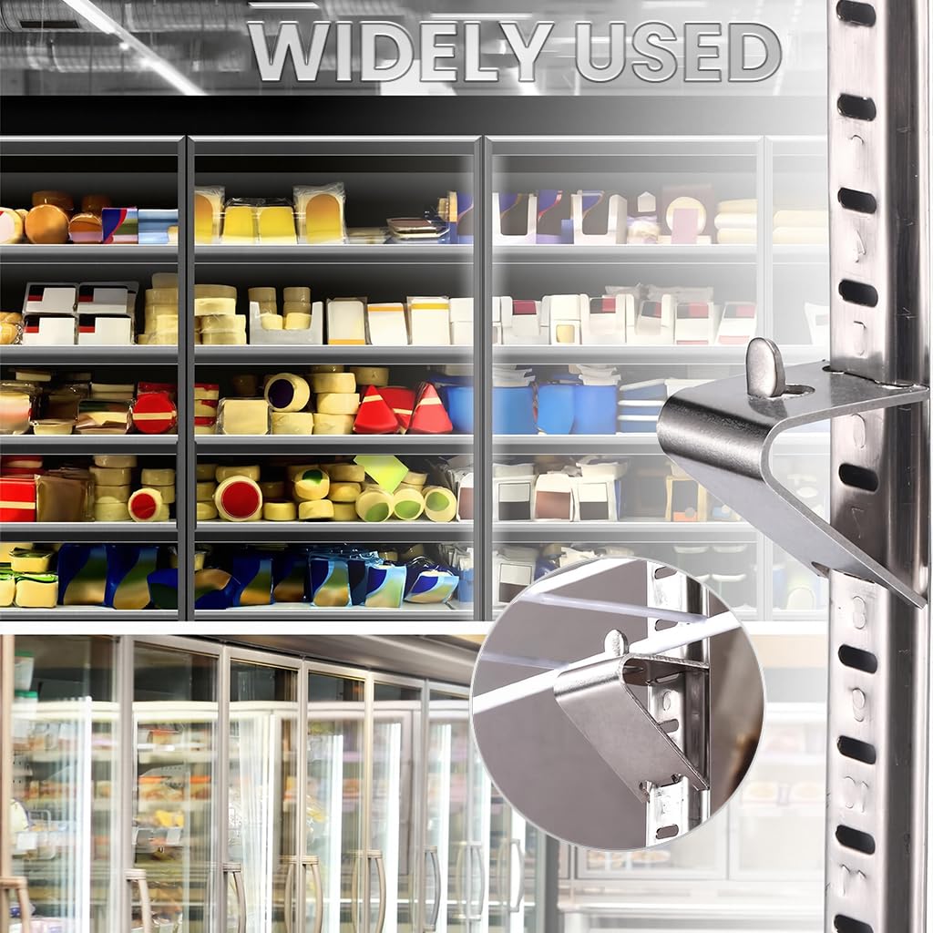 Supvox Freezer Wire Shelf Mount Clips 10Pcs with Clip On Design and Stainless Steel Build