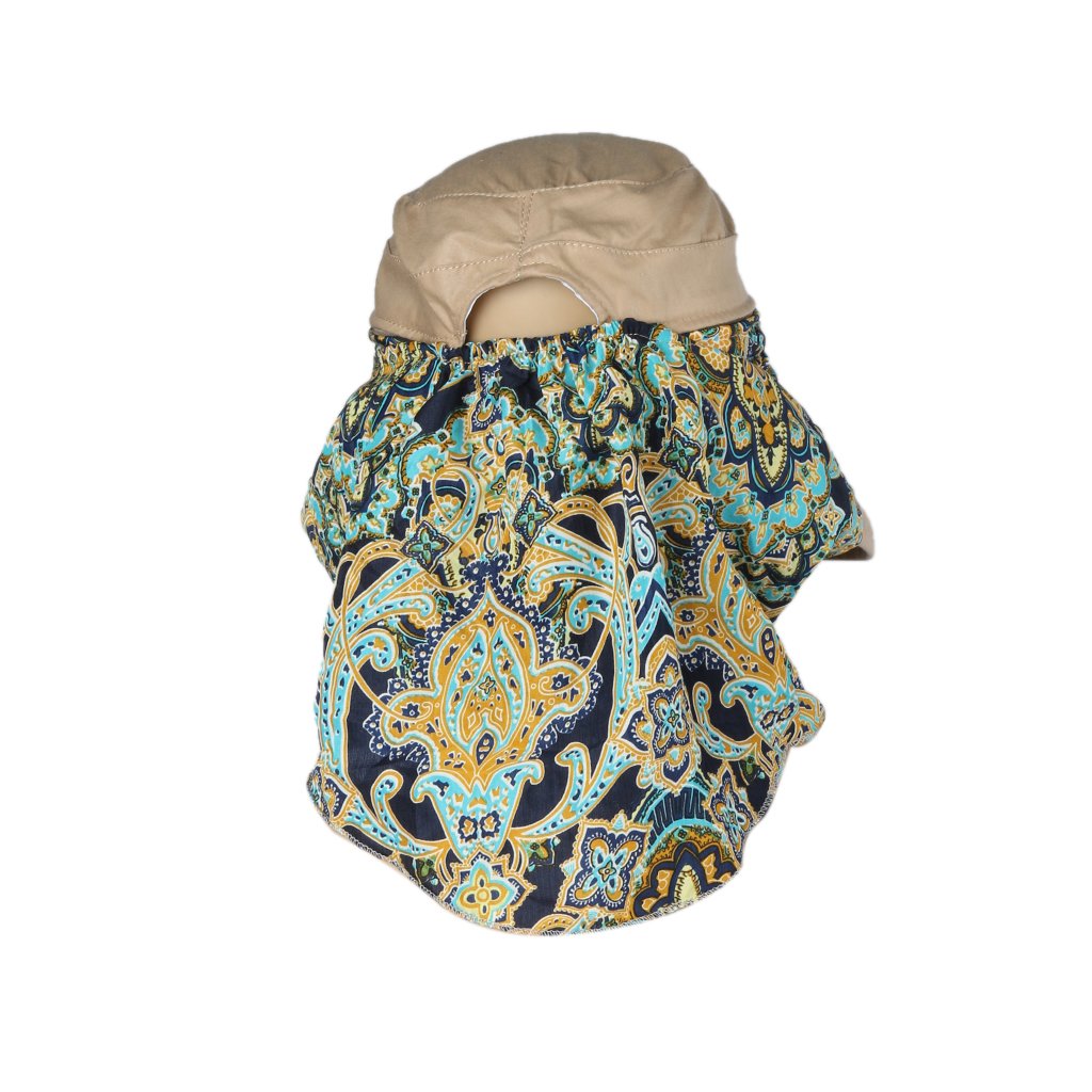 Phenovo Women's Cotton Foldable Cap for Sun Protection with Wide Brim and Ponytail Hole | Khaki