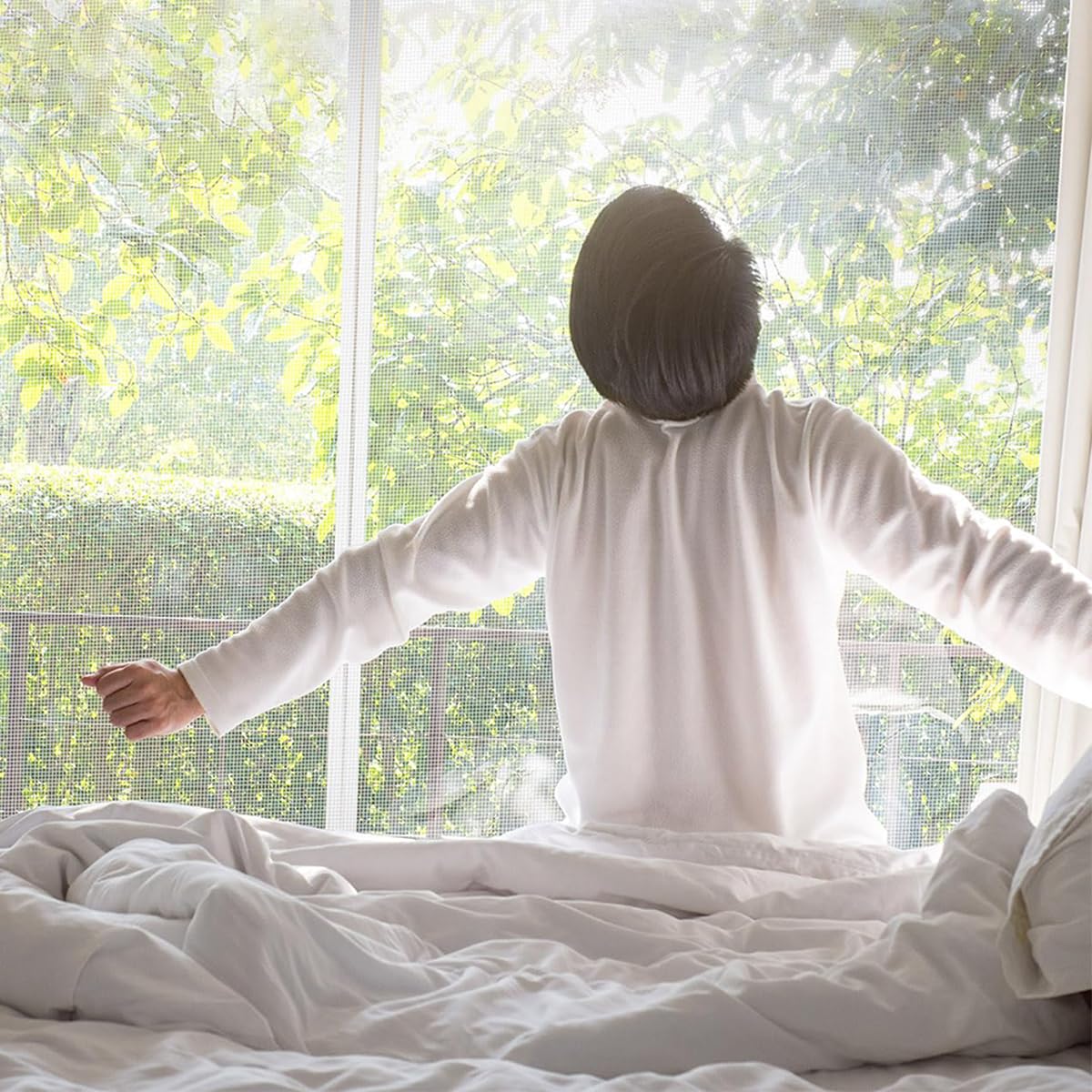 HASTHIP Nylon Window Screen Mesh for Insect Protection featuring Self Adhesive Design | Cuttable 1.5x2m White Net for Windows and Doors