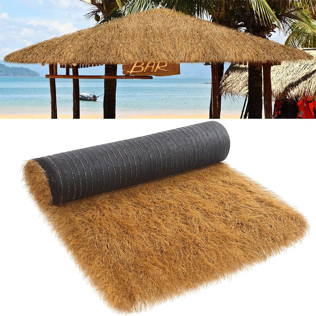 HASTHIP Artificial Thatch Trim for Tiki Hut and Roof Edging 40×100cm | Cuttable Tropical Decor