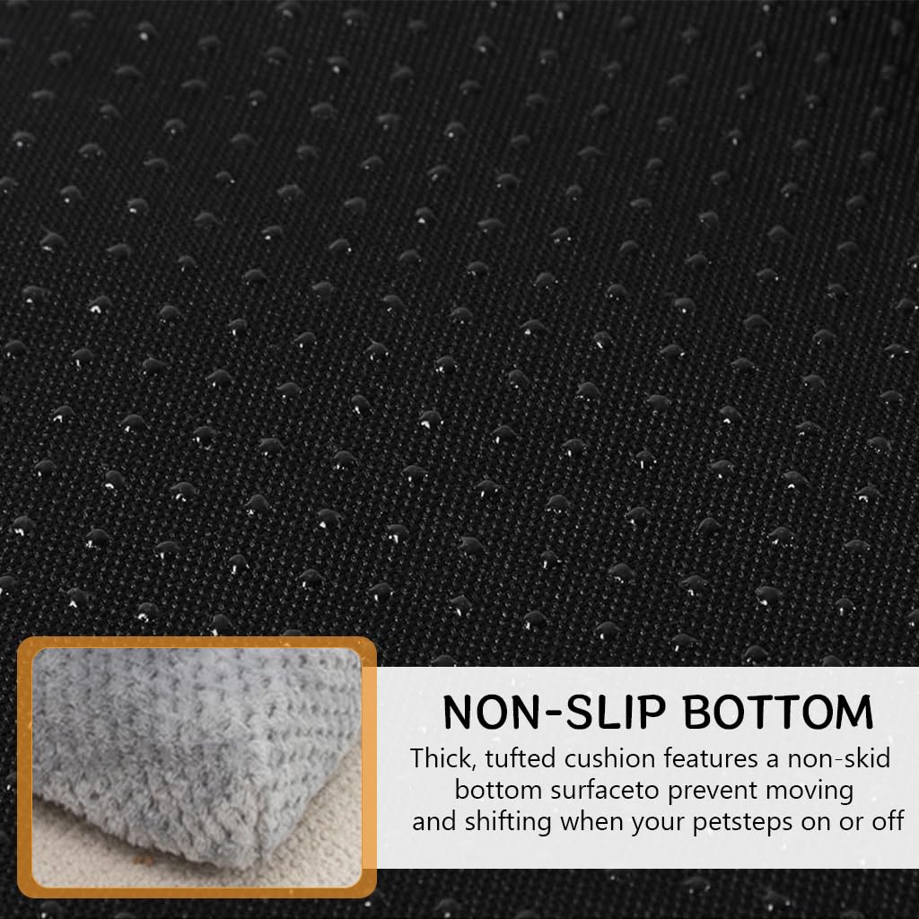 Qpets Orthopedic Memory Foam Pet Bed for Small and Medium Pets with 21.6x15.7 in Size and Anti Slip Base | Removable Washable Cover and Long Pillow Support