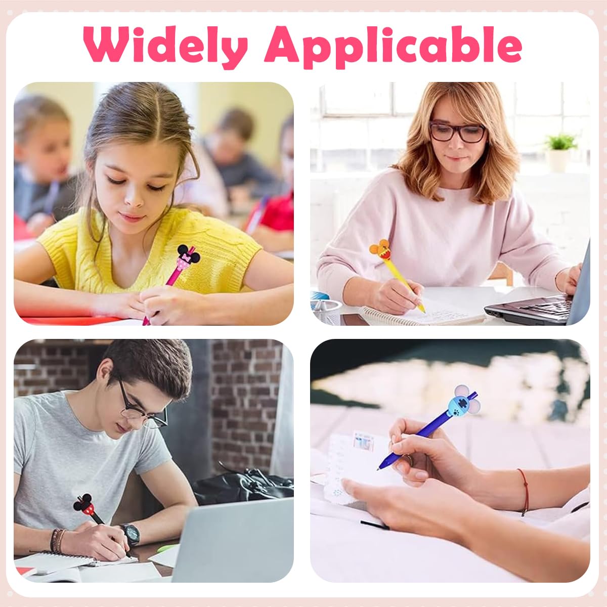 Climberty Cartoon Click Pens for School and Office with 0.5mm Tip and Quick Dry Ink | 10Pcs Set