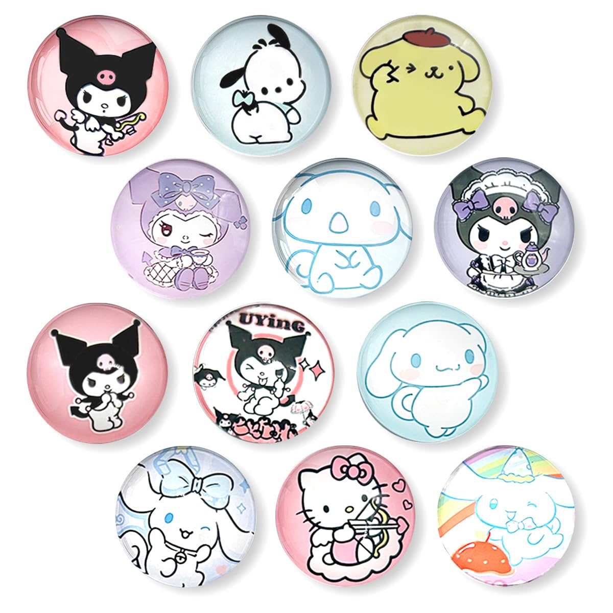 Supvox Kuromi Fridge Magnets 12pcs for Kitchen Decoration featuring Strong Magnetic Back | Cute Sanrio Gift for Women and Girls
