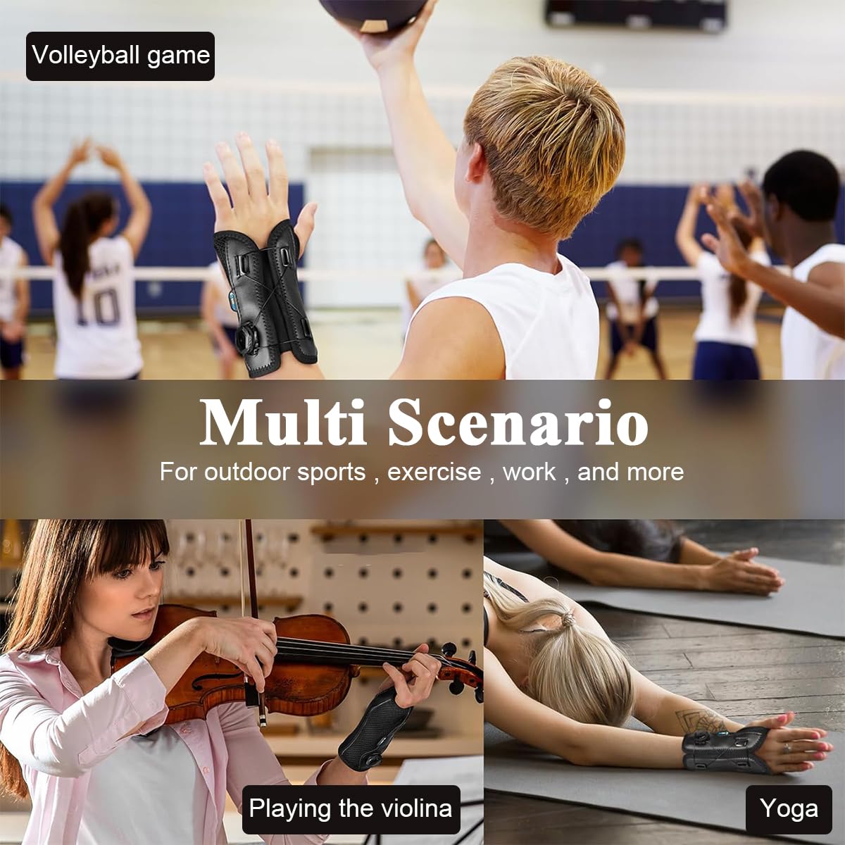 HANNEA Wrist Brace for Carpal Tunnel with Adjustable Knob and Metal Splint | Breathable Support