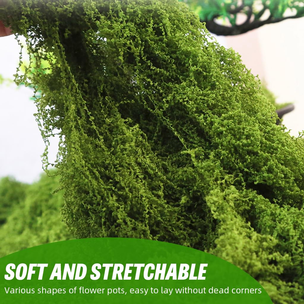 HASTHIP Artificial Moss for Planter Decoration and DIY Crafts featuring 100g Fresh Green Texture | Ideal for Terrariums and Fairy Gardens