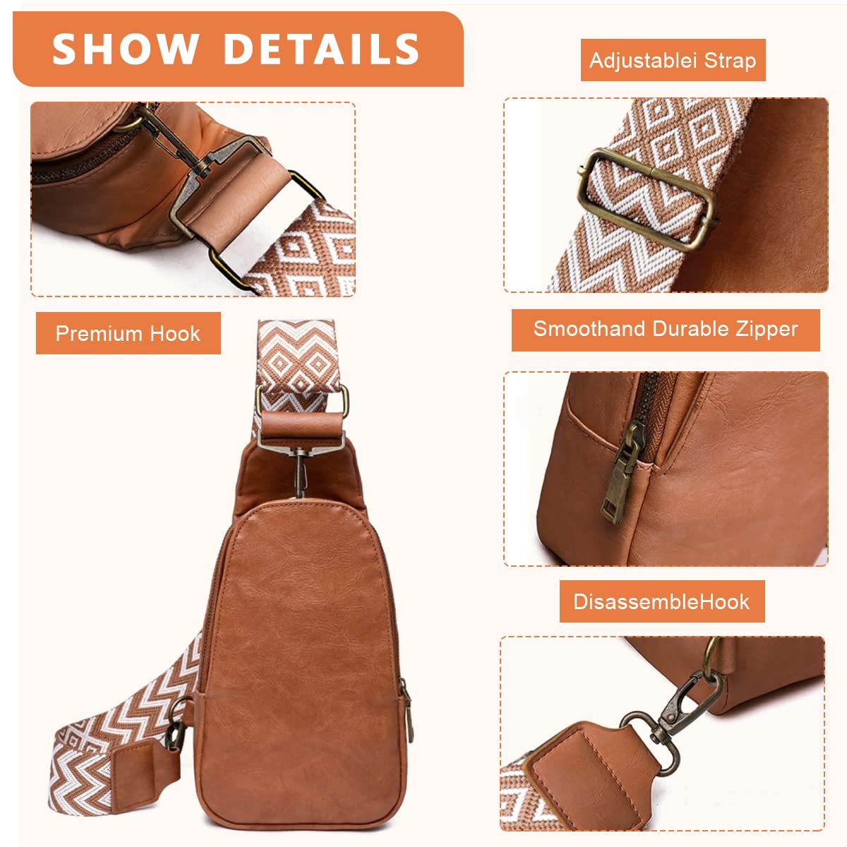 PALAY Women Crossbody Chest Bag for Daily Commuting with 13.5×23×7.5 cm Capacity | Adjustable PU Strap