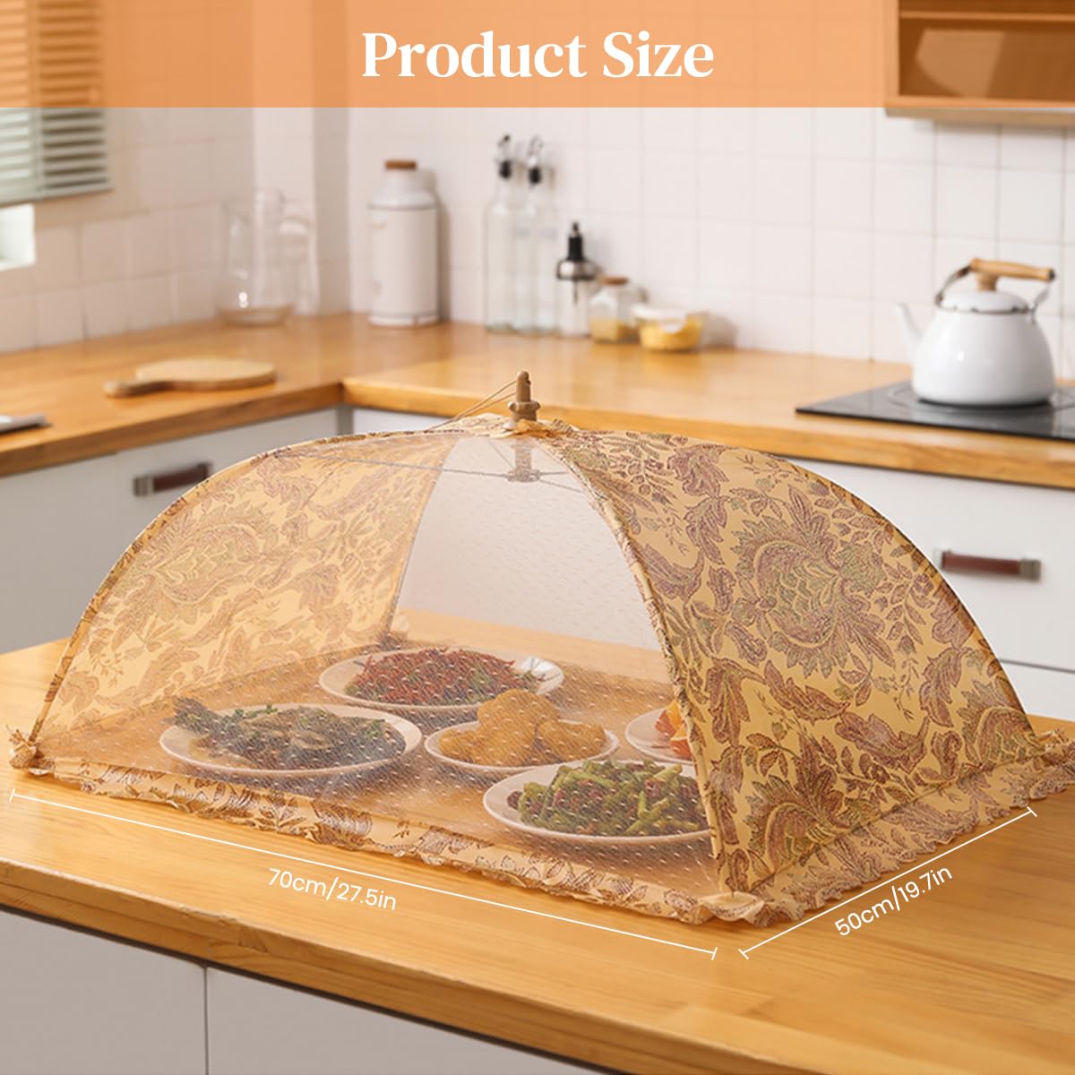 Supvox Food Cover for Kitchen and Picnic with Pop Up Mesh Design 19.69x27.56 in | Keeps Food Fresh