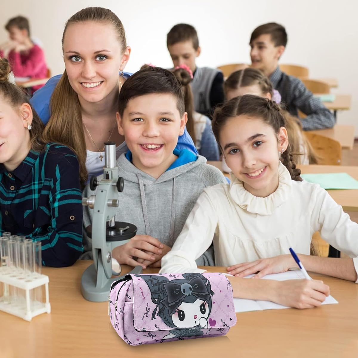 Climberty Kuromi Pencil Case for School with Double Layer Organizer and Oxford Cloth | Cute Storage for Girls and Students