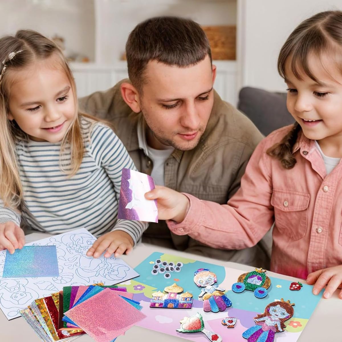 PATPAT Foil Art Kit for Kids Ages 4-8 with Peel and Stick 3D Designs | Creative Gift Idea