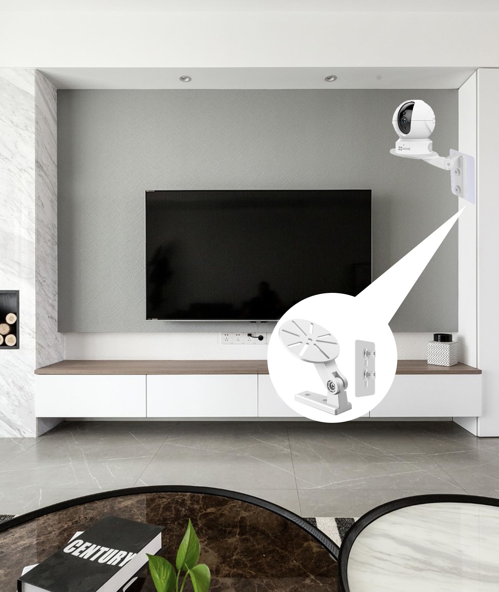 ZORBES Security Camera Wall Mount for Indoor Outdoor Use with Screw Fixing | 3Pcs Adjustable Stand