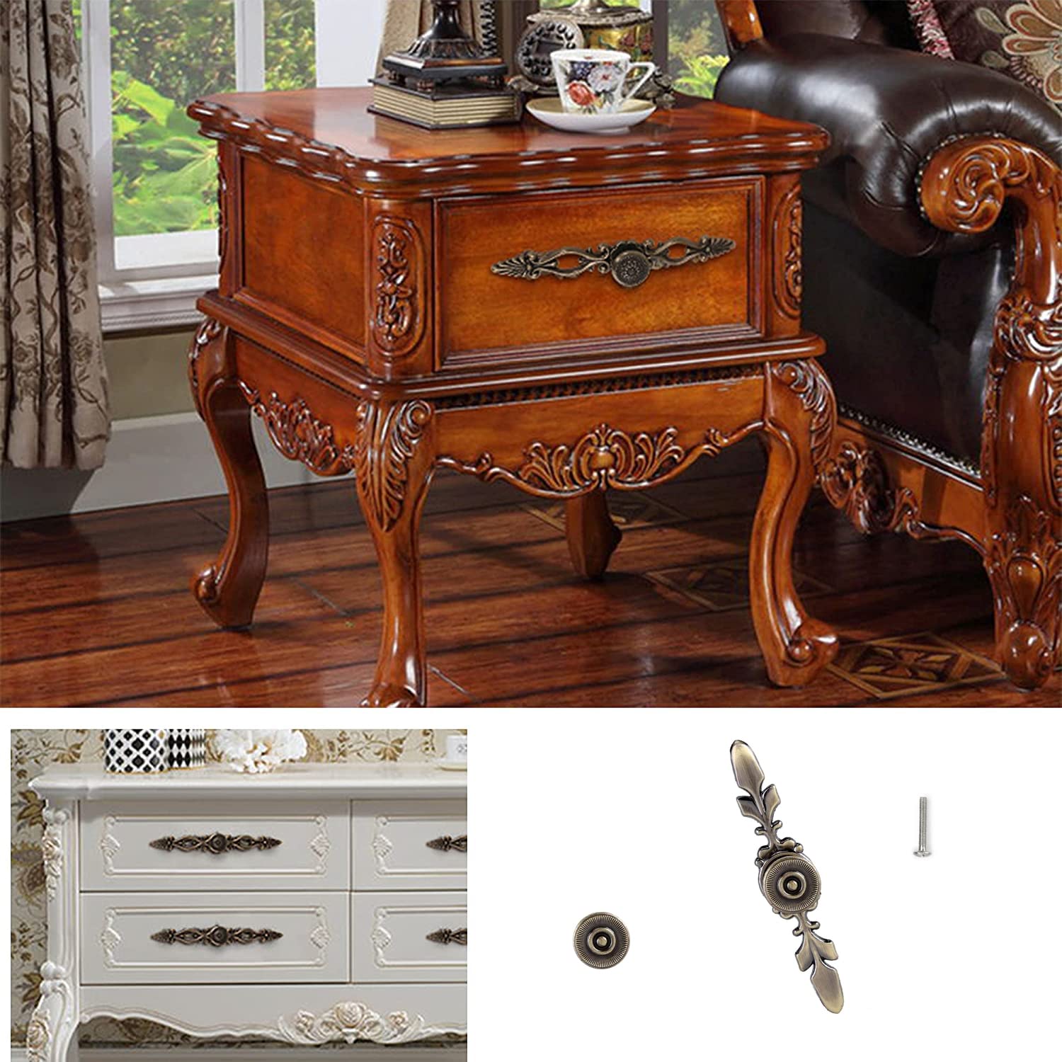 ELEPHANTBOAT Handles for Drawer Pulls and Cabinets featuring Screw-Fixed Design | 6.5inch Zinc Alloy