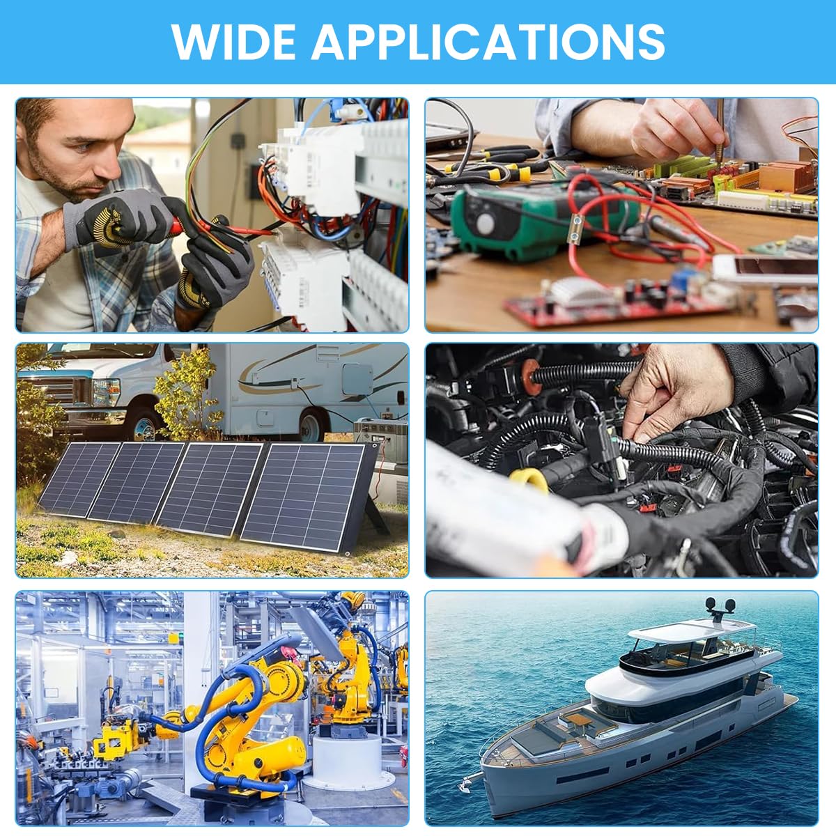 Serplex Wire Connectors Set for 6 AWG Splicing with Hex Screws and Wrench | 80 Amp Capacity