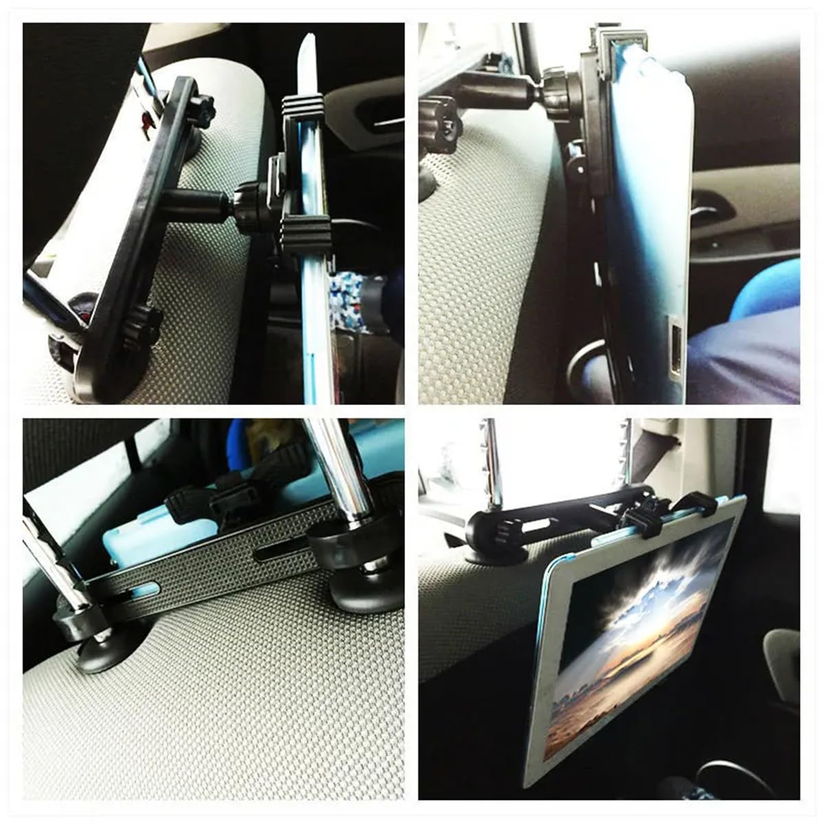 STHIRA Car Tablet Holder for Back Seat with Telescopic Arm Fit for 7–12.9 in Tablets | Adjustable Mount for Kids and Passengers