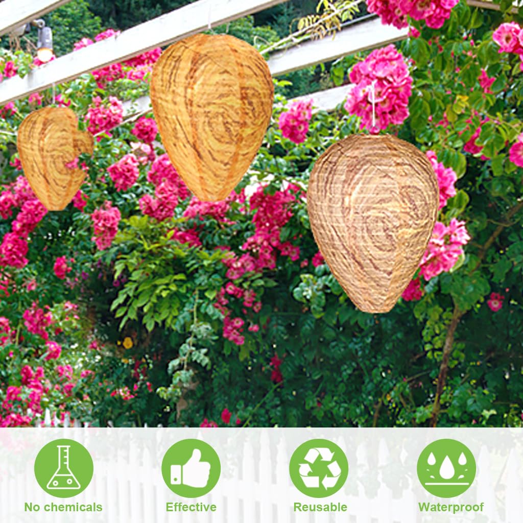 HASTHIP Wasp Nest Decoy for Gardens and Patios with 22x28cm Realistic Design | Waterproof Cloth Housing