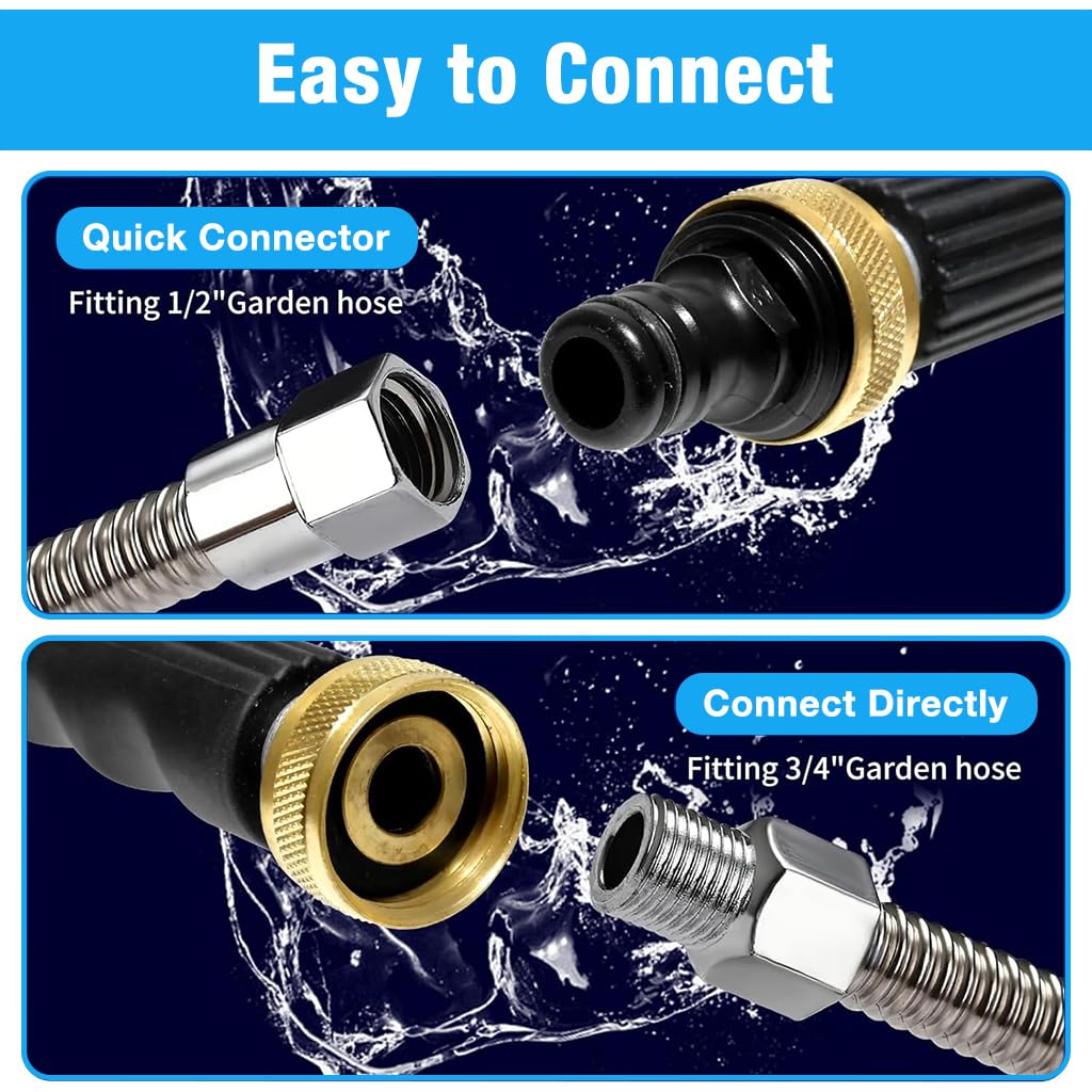 HASTHIP Car Washer Gun for Car and Garden Use featuring 45cm Spray Wand | Aluminum Alloy Body