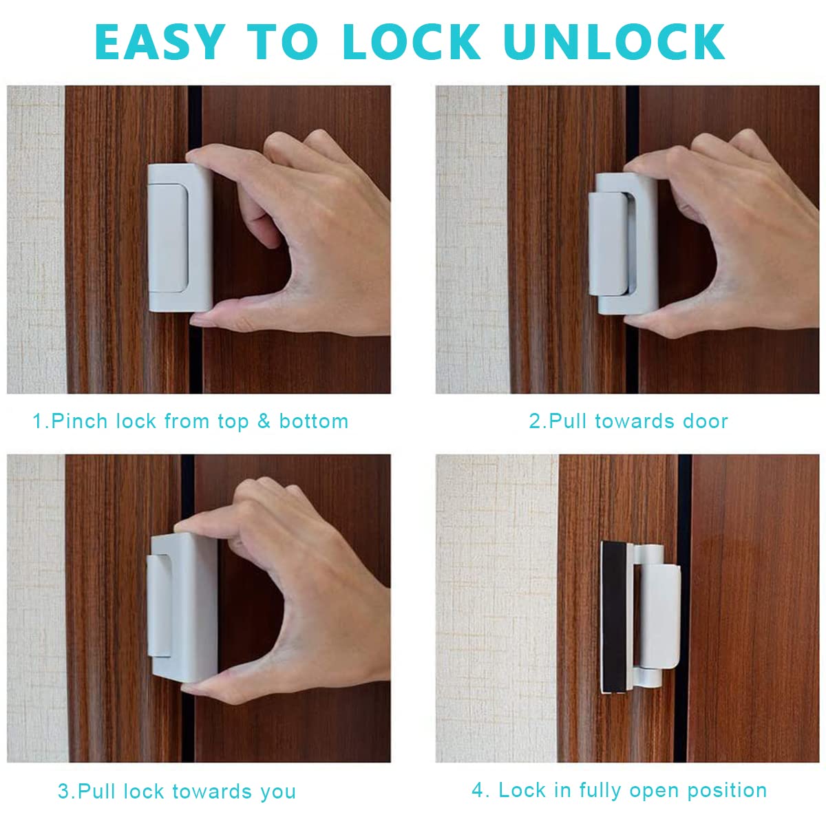 HASTHIP Home Security Door Lock for Childproof Safety with Hinge Design and 8 Screws | Aluminum Alloy Latch