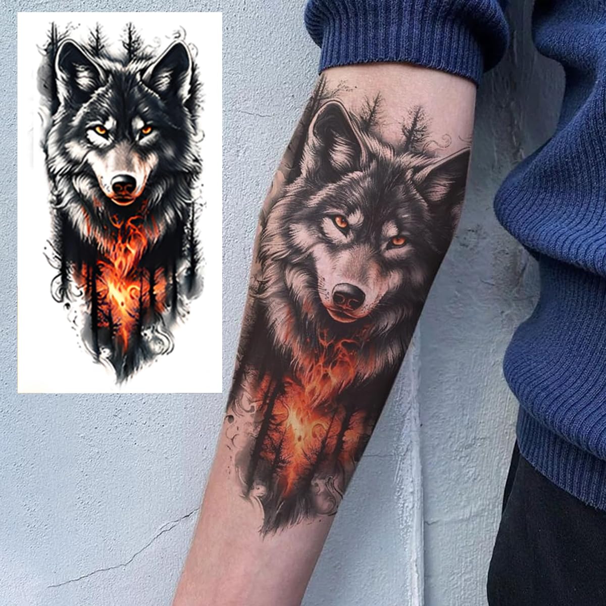 MAYCREATE Temporary Tattoo Stickers for Men with 34 Waterproof Sheets | Beast Arm Designs