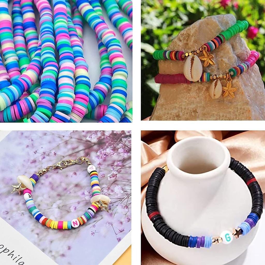 PATPAT Clay Beads Bracelet Kit for DIY Jewelry Making with 3200pcs Polymer Beads | Perfect for Kids and Girls Crafts