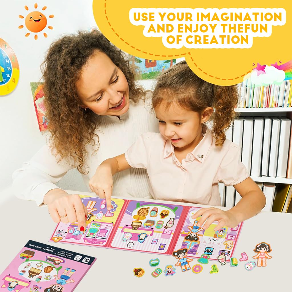 PATPAT Magnetic Scene Board for Creative Play with Wooden Pieces | Educational Toy for Kids 3–6