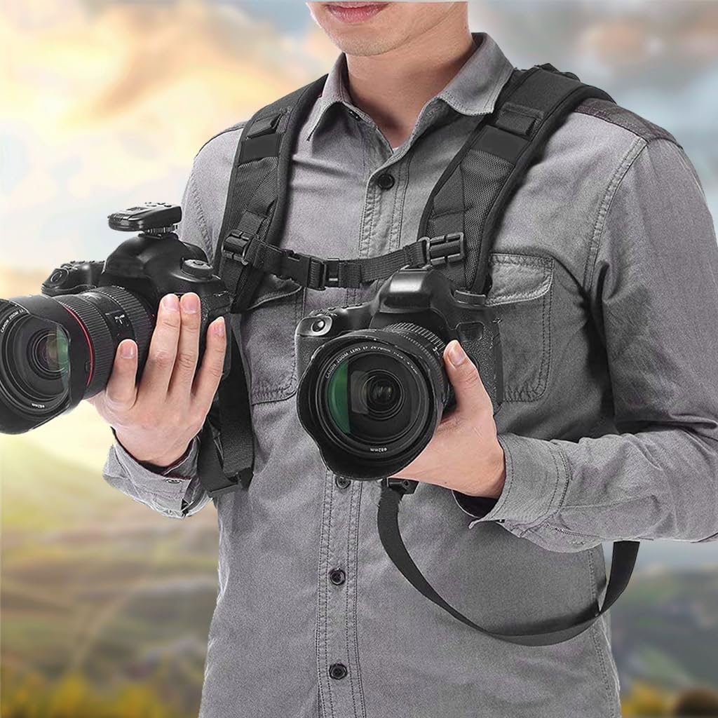 ZORBES DSLR Camera Harness Strap for Dual Camera Use with Quick Release System | Classic Tan