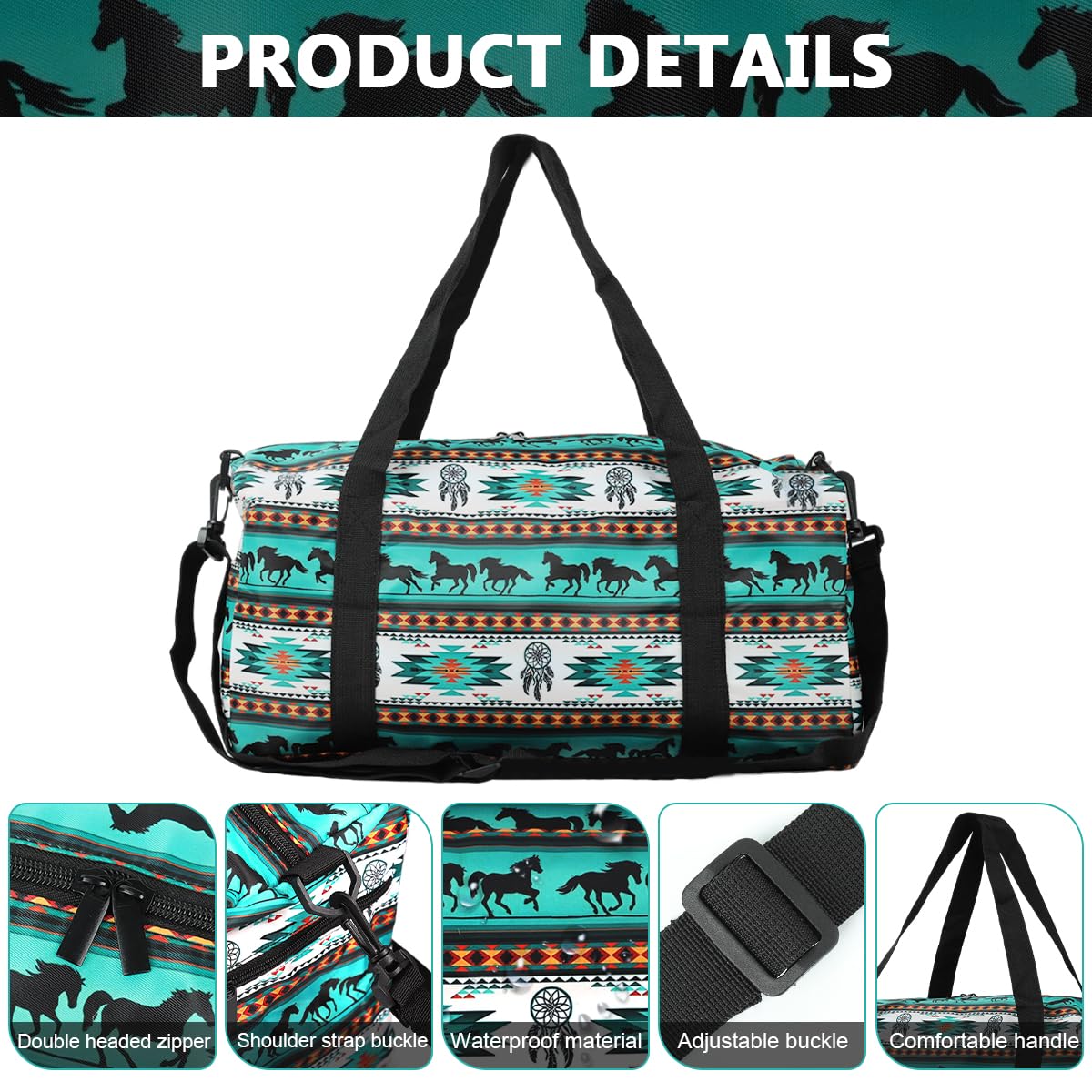 PALAY Gym Bag for Travel and Workouts with Dual Zipper 17.6x9x9 in Nylon | Green Weekender